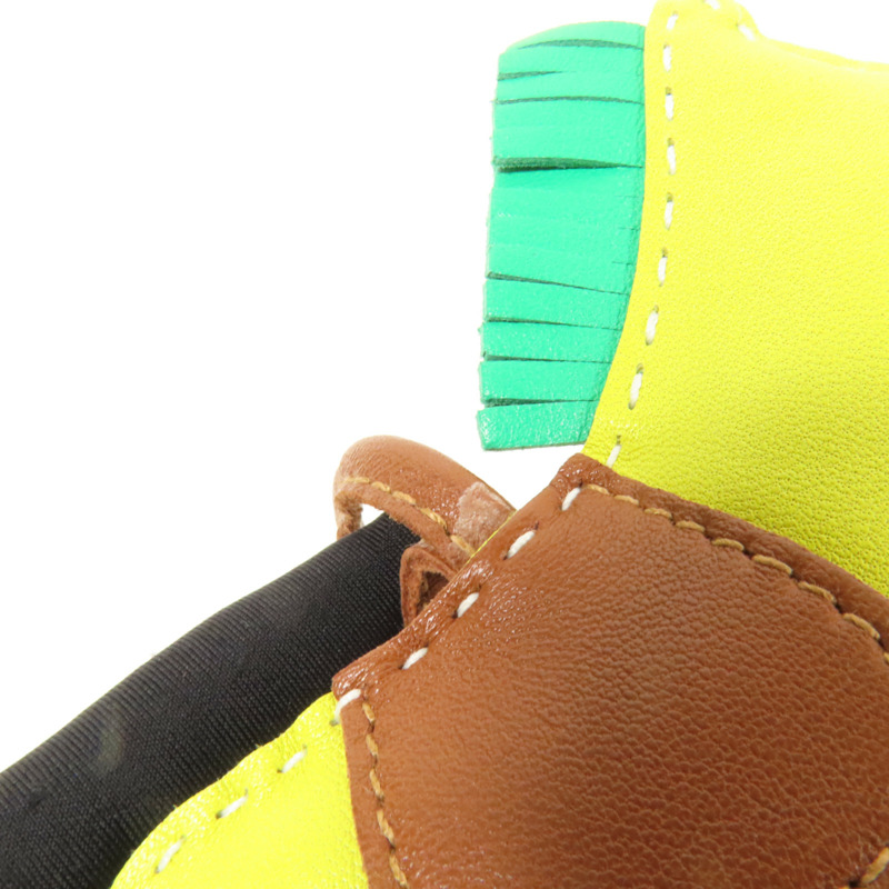 HERMES Milo皮革Rodeo MM掛飾Lime-5