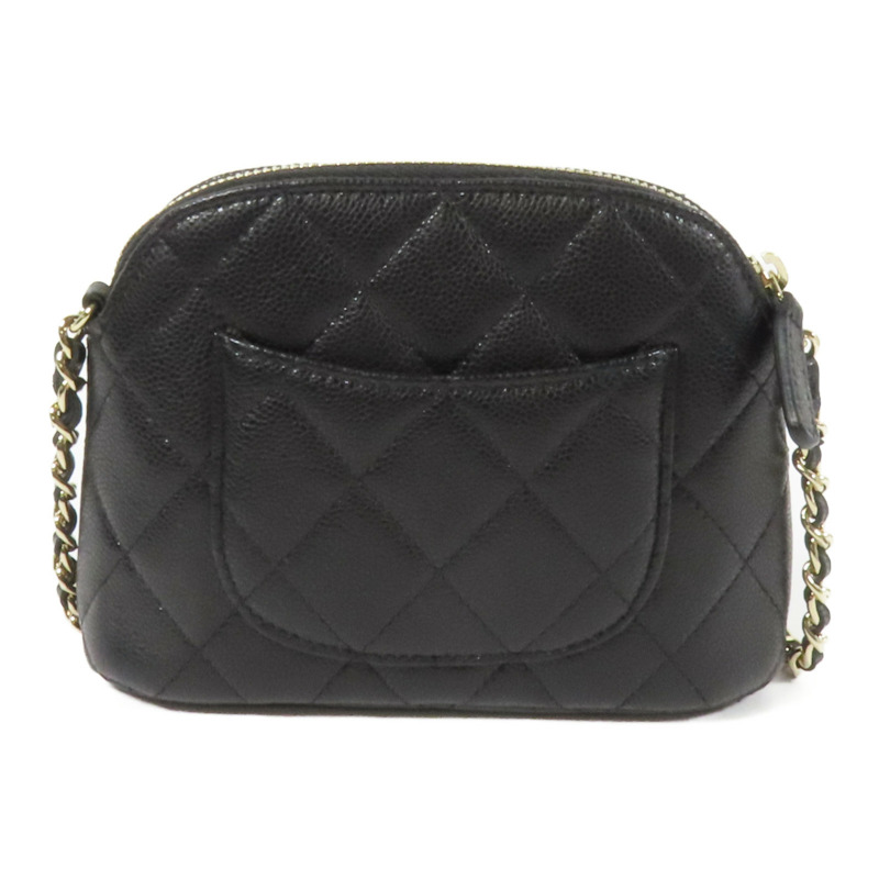 CHANEL 牛皮皮革Chain Shoulder金扣鏈帶肩背袋-1