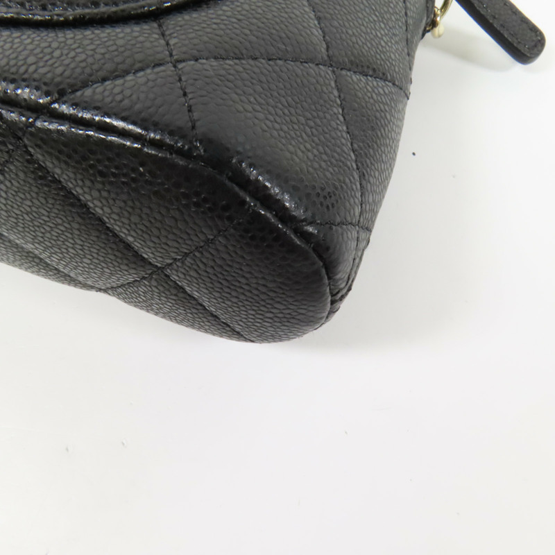 CHANEL 牛皮皮革Chain Shoulder金扣鏈帶肩背袋-13