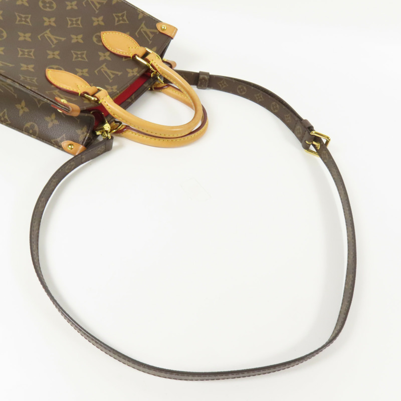 LOUIS VUITTON Monogram Sac Plat BB金扣手挽肩背兩用袋-5