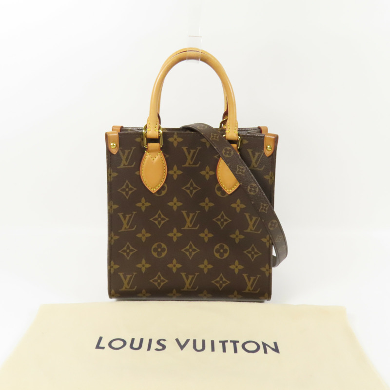 LOUIS VUITTON Monogram Sac Plat BB金扣手挽肩背兩用袋-9