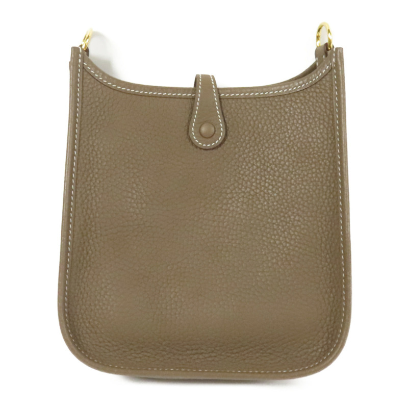 HERMES Clemence皮革Evelyne TPM金扣肩背袋Etoupe-1