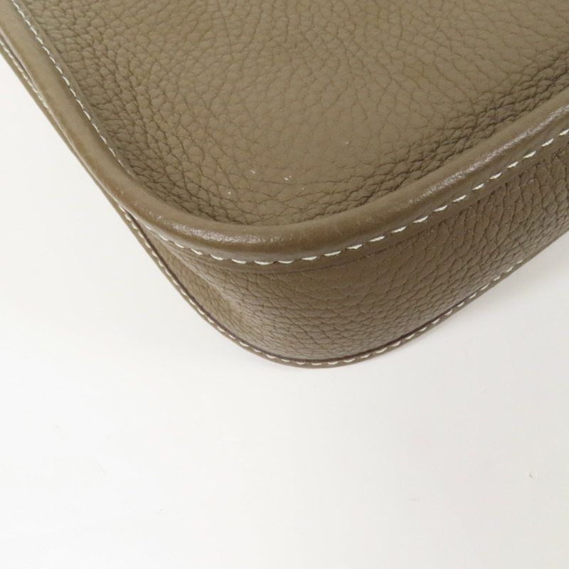 HERMES Clemence皮革Evelyne TPM金扣肩背袋Etoupe-12