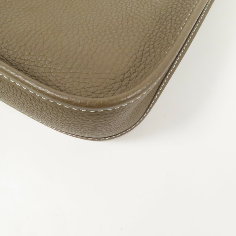 HERMES Clemence皮革Evelyne TPM金扣肩背袋Etoupe-13