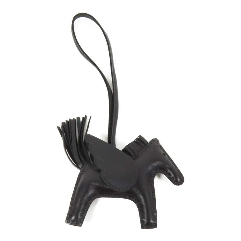 HERMES Swift/Milo皮革Rodeo Pegase PM掛飾Noir-0