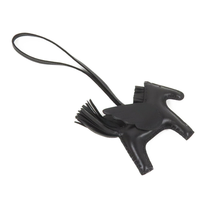 HERMES Swift/Milo皮革Rodeo Pegase PM掛飾Noir-2