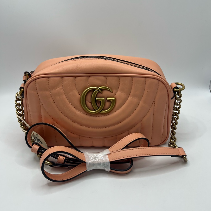 Gucci古驰 马蒙粉色中号相机包-0