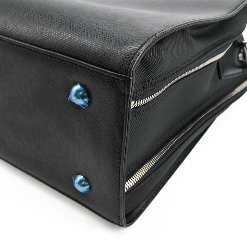 LOUIS VUITTON Taiga Nevsky 單肩包,商務 Ardoise,黑色和苔綠色皮革,M30872-6