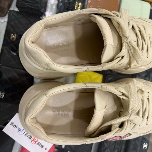 東區正精品㊣GUCCI 184664 粉色LOGO兔子老爹鞋 39.5號 RZ5847-6