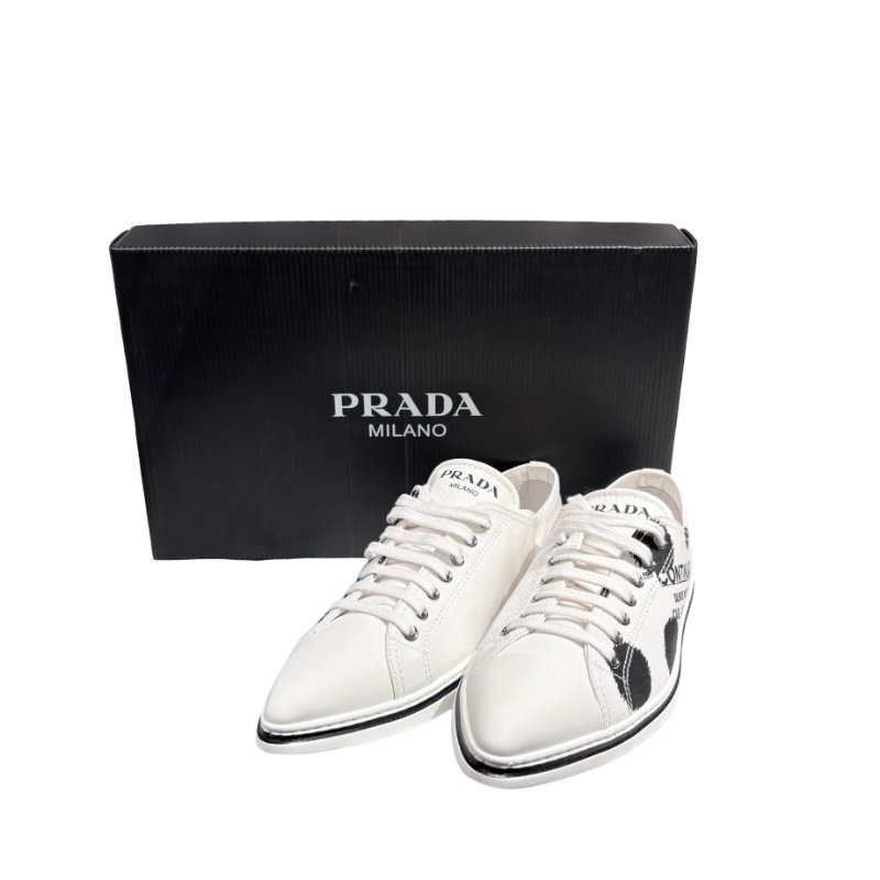 PRADA BLACK & WHITE SNEAKERS-0