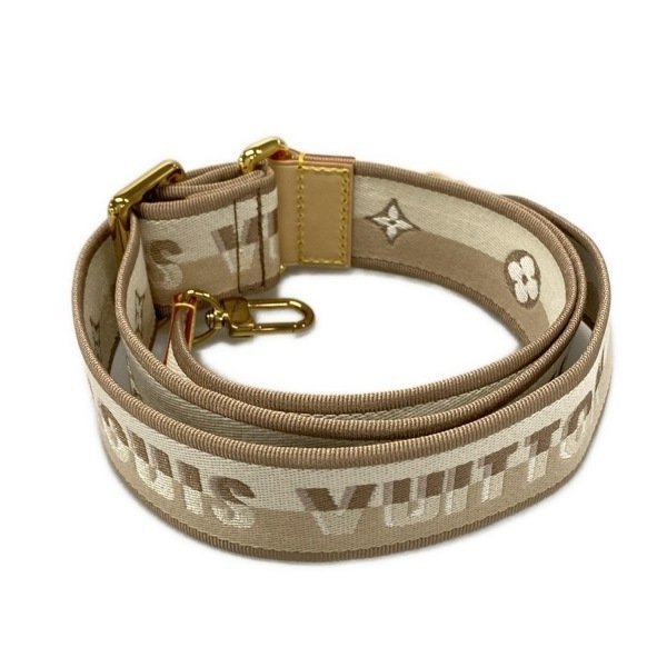 LV 路易威登LOUIS VUlTTON米色拼色英文LOGO圖騰可調整式寬背帶/ 肩帶/ 包包配件-1