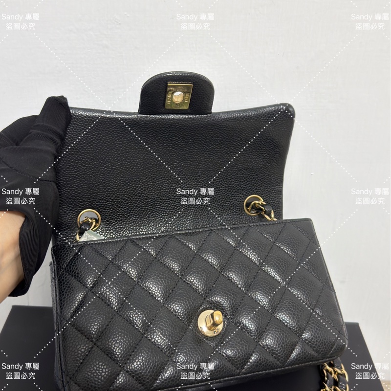 Chanel 小香 mini coco20 Cf20 黑金荔枝 保卡25開全配-8