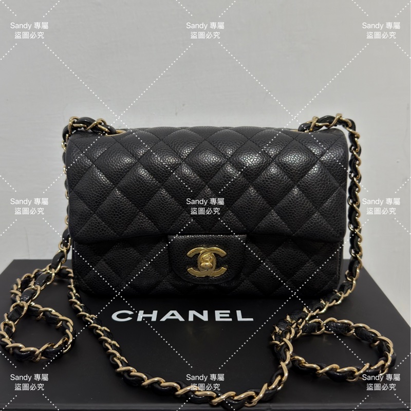 Chanel 小香 mini coco20 Cf20 黑金荔枝 保卡25開全配-10