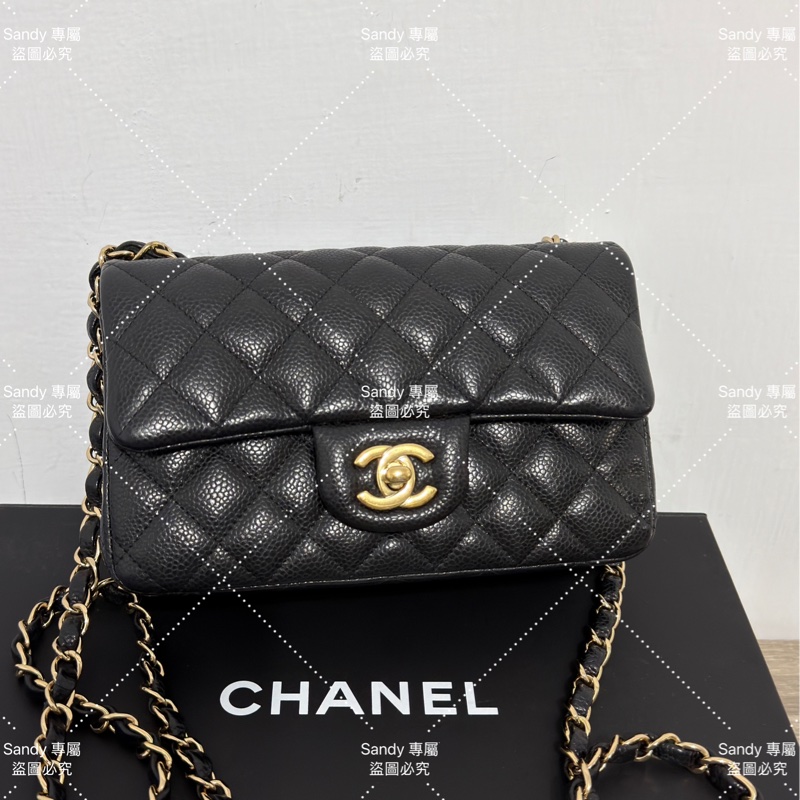 Chanel 小香 mini coco20 Cf20 黑金荔枝 保卡25開全配-44