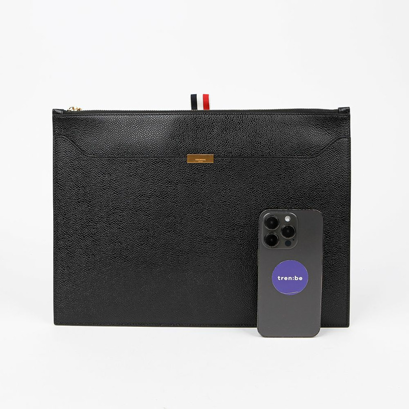 THOM BROWNE UAC005A RWB Tab 雙口袋中型手拿包-6