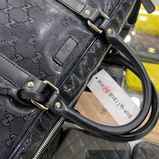 東區正精品㊣GUCCI 201480 藍色立體膠壓紋雙G手提包公事包 RZ5824-5