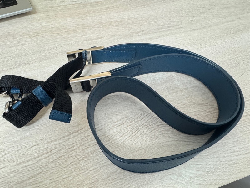 PRADA SAFFIANO TRAVEL 肩背包斜背包 2VH063 皮革藍色 男款-16