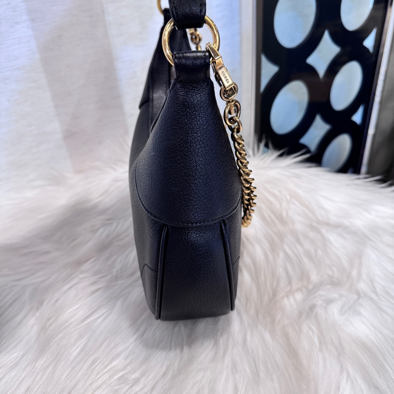 Gucci Aphrodite 黑牛皮彎月包 近全新-2