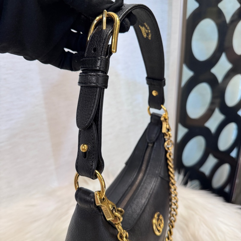 Gucci Aphrodite 黑牛皮彎月包 近全新-7