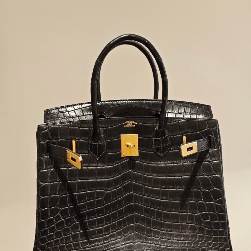 【極致天菜】HERMES 30CM 黑金 霧面鱷魚 BIRKIN-2