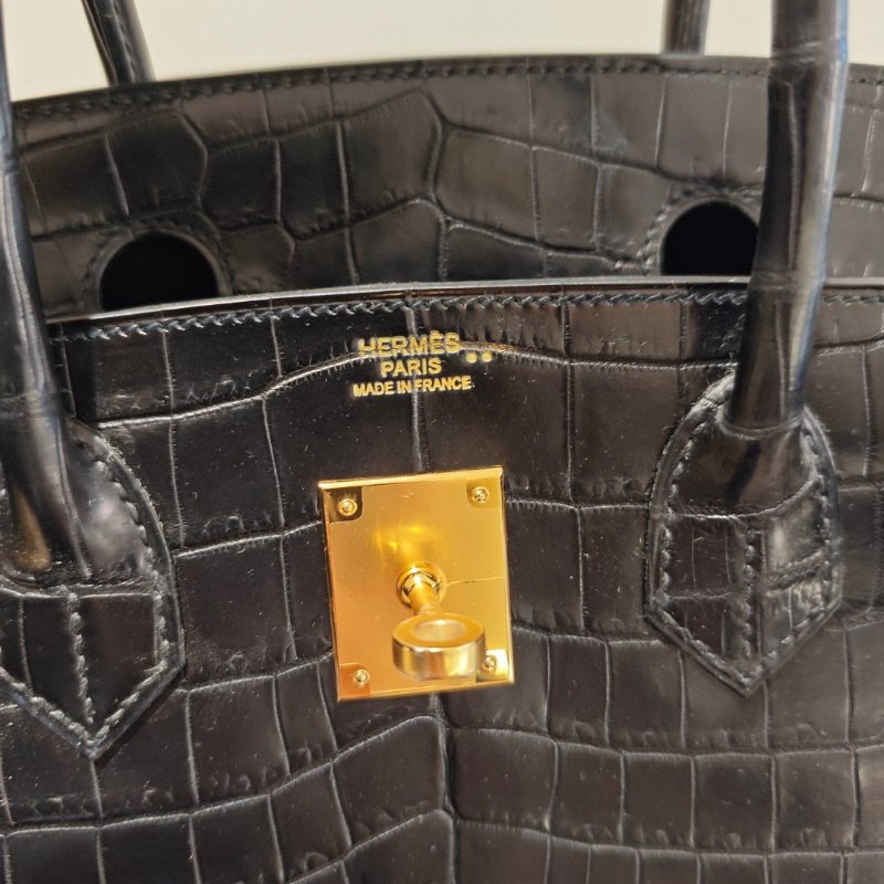 【極致天菜】HERMES 30CM 黑金 霧面鱷魚 BIRKIN-3