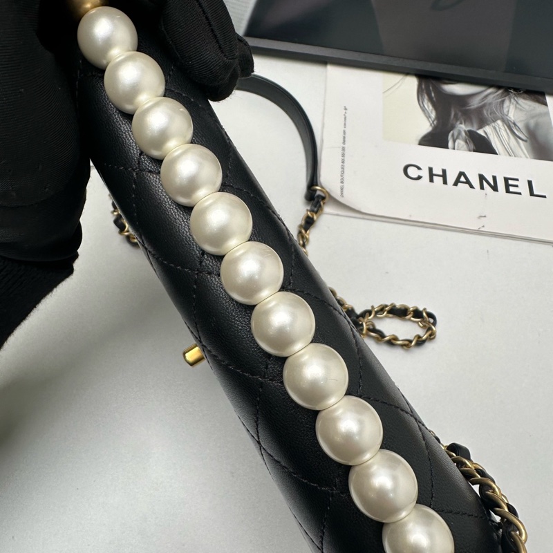 Chanel  cf 限定款橫版珍珠包 29開-10