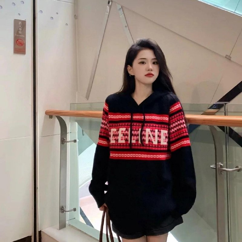 CELINE 刺繡 羊毛 連帽 毛衣 男女共穿 原價55600-6