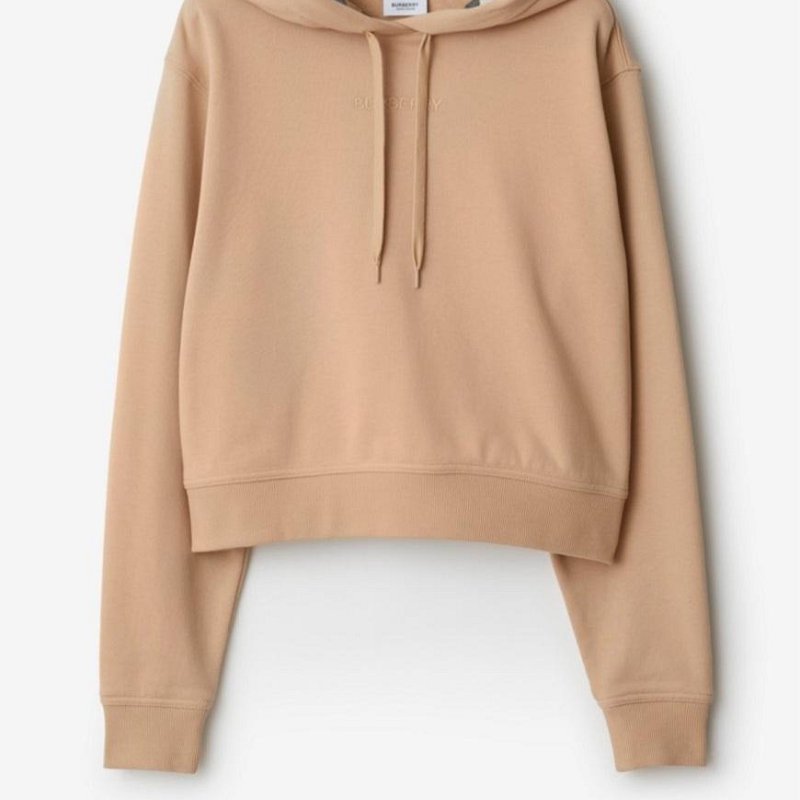 Burberry 刺繡 字 格紋 連帽 衛衣 帽T-1