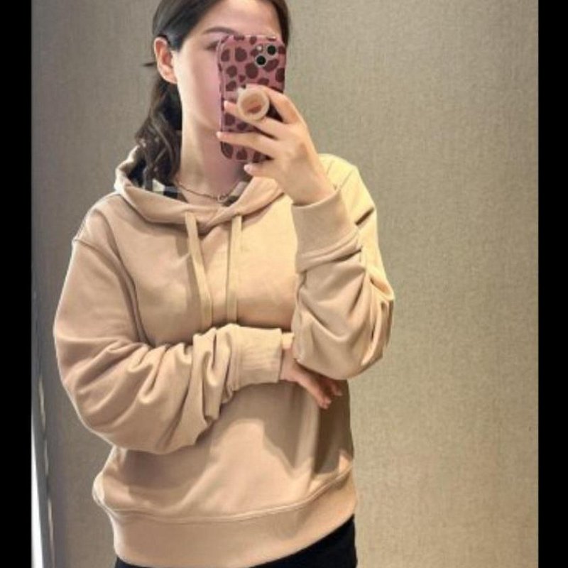 Burberry 刺繡 字 格紋 連帽 衛衣 帽T-4