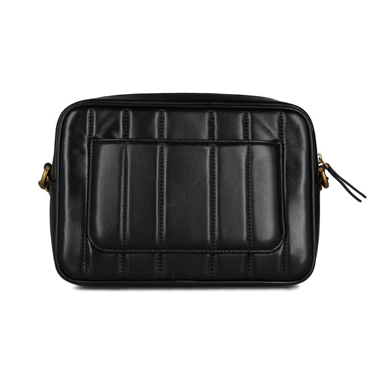 【TORY BURCH】銜縫皮革相機包-黑色-1