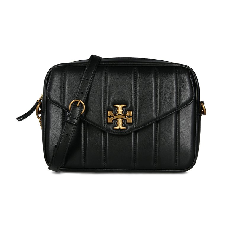 【TORY BURCH】銜縫皮革相機包-黑色-4