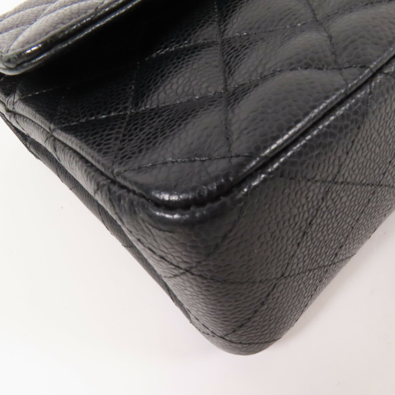 CHANEL 牛皮皮革Classic 25銀扣鏈帶肩背袋-10