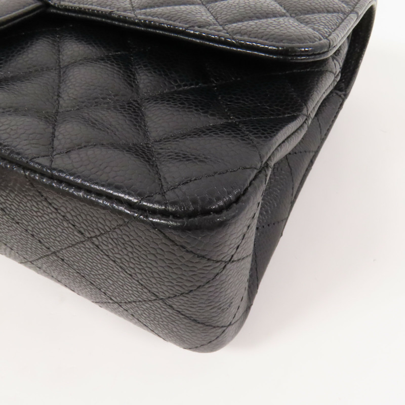 CHANEL 牛皮皮革Classic 25銀扣鏈帶肩背袋-11