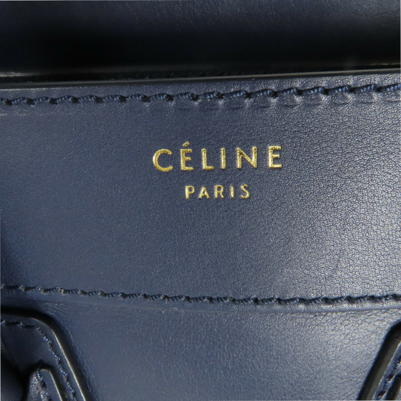 CELINE 牛皮皮革Micro Luggage金扣手挽袋-5