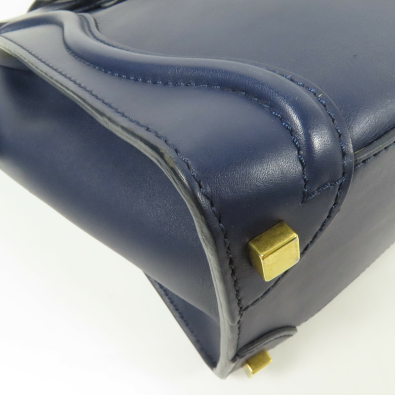 CELINE 牛皮皮革Micro Luggage金扣手挽袋-9