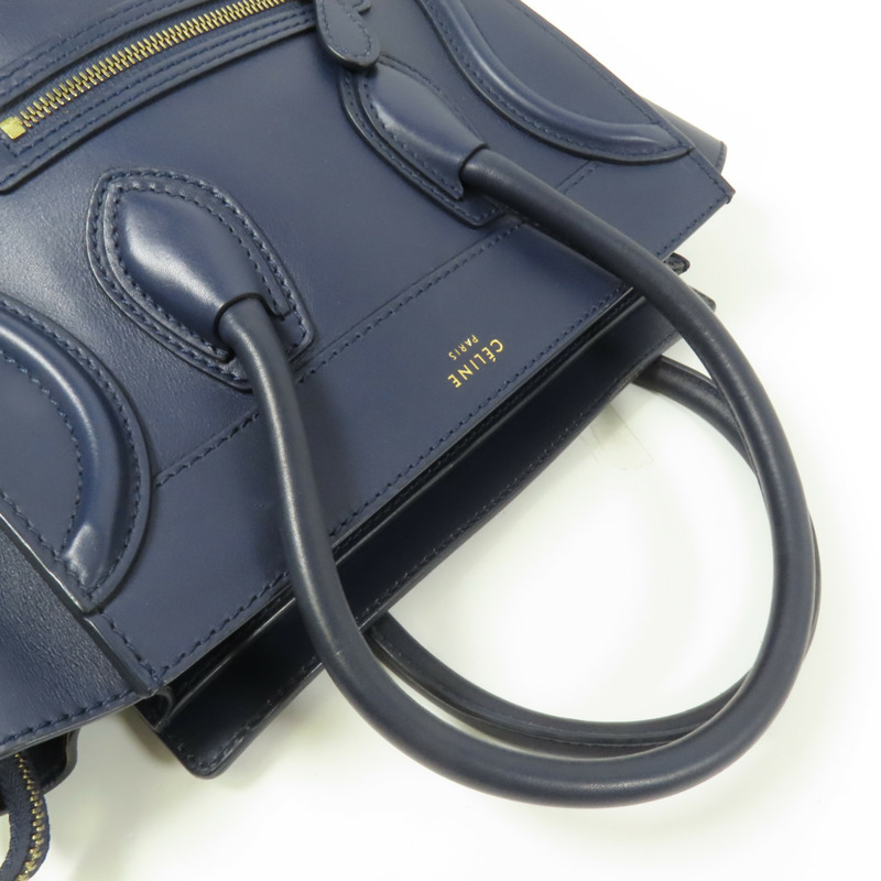 CELINE 牛皮皮革Micro Luggage金扣手挽袋-11