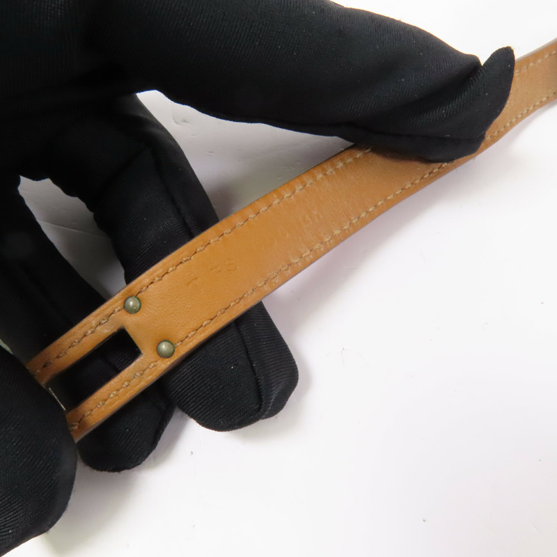 HERMES Epsom皮革Kelly Double Tour銀扣手鏈Pink-8