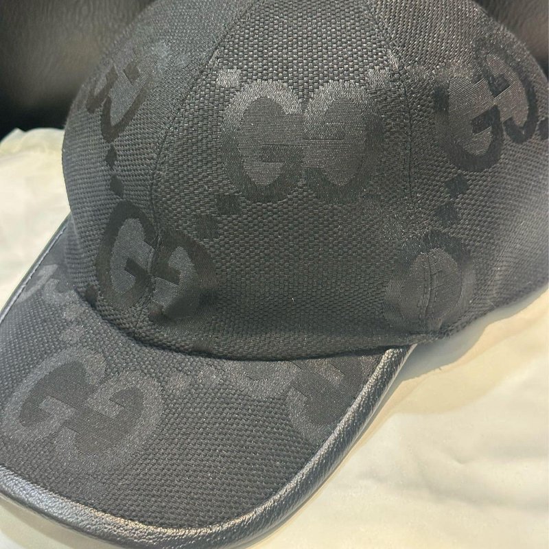 💎Han's house精品服飾💎 GUCCI 尼龍 滿版 老花 GG Jumbo 帽子 ‎ 現貨 原價18000-9