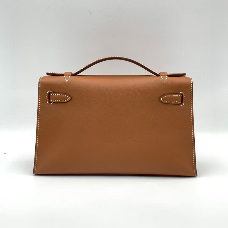 Hermes Mini Kelly Pochette 金棕色金扣 swift 皮-2