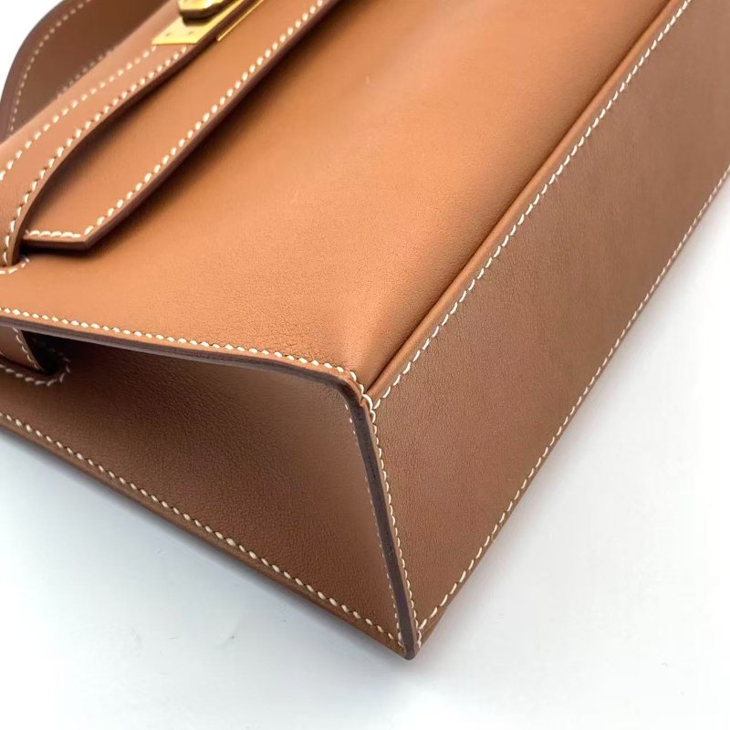 Hermes Mini Kelly Pochette 金棕色金扣 swift 皮-4