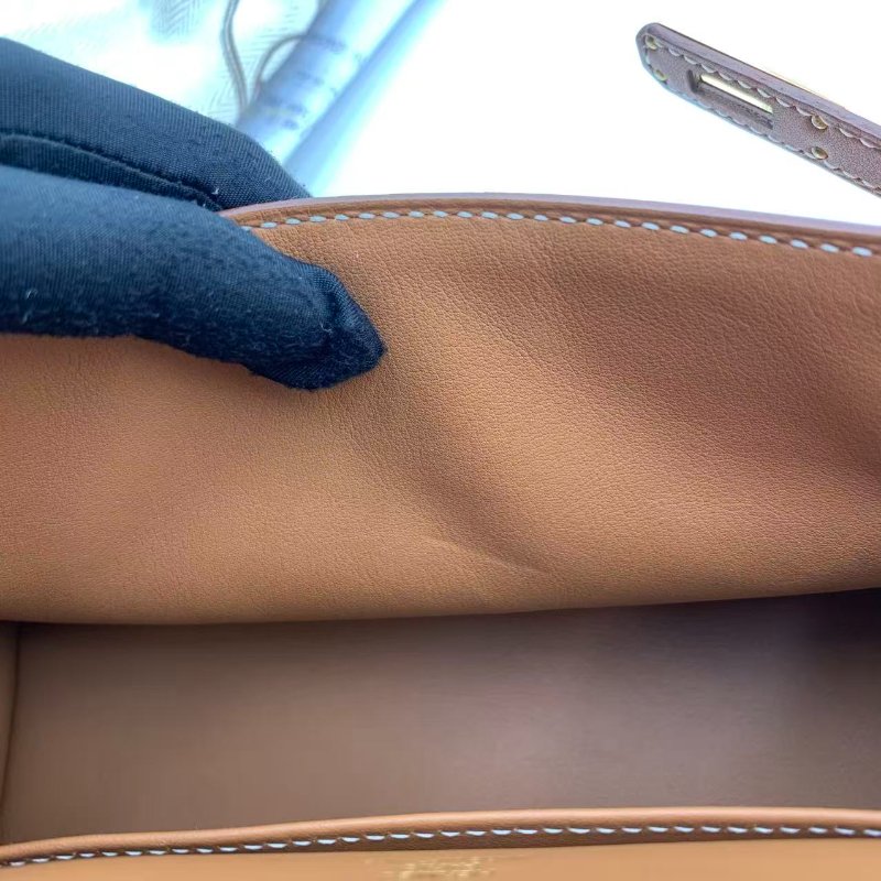 Hermes Mini Kelly Pochette 金棕色金扣 swift 皮-11
