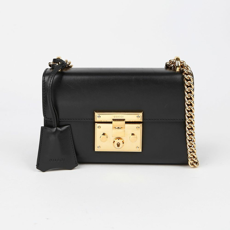 【包稅】GUCCI 帶鎖小鏈條單肩斜背包 409487-1