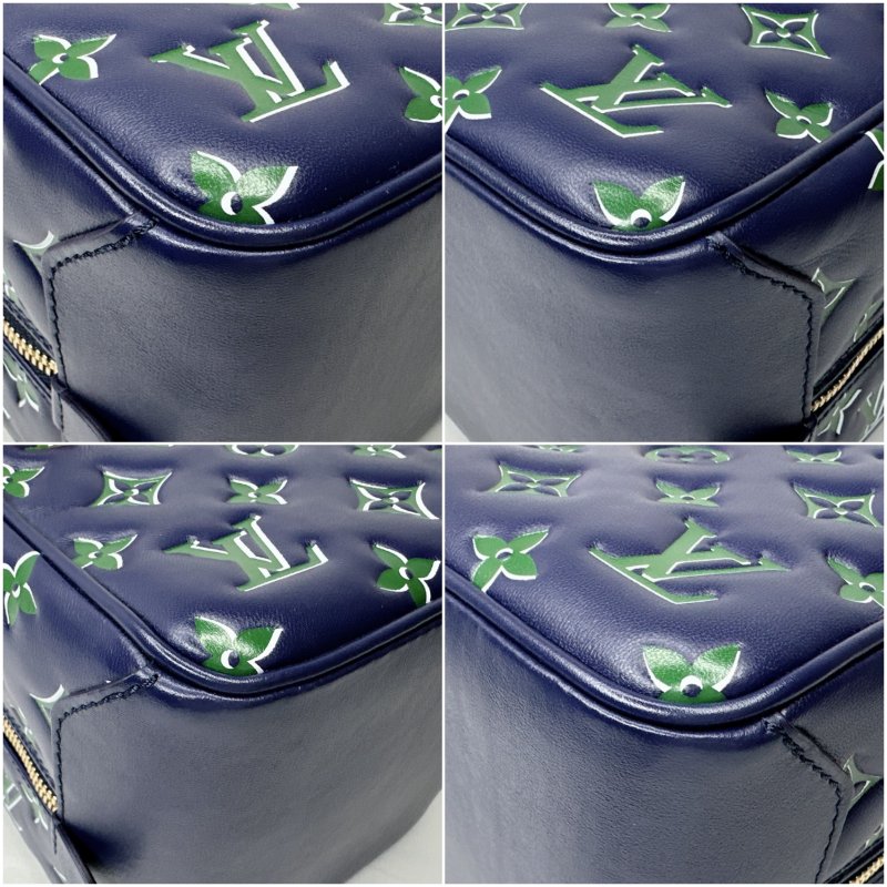 LV Square藍綠羊皮骰子包-11