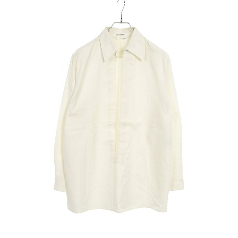 HERMES Skipper 襯衫上衣長袖棉質米色二手女款 #38-0
