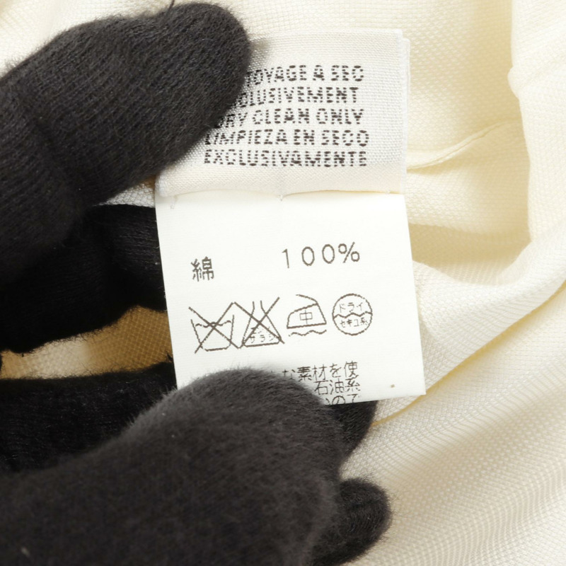 HERMES Skipper 襯衫上衣長袖棉質米色二手女款 #38-3