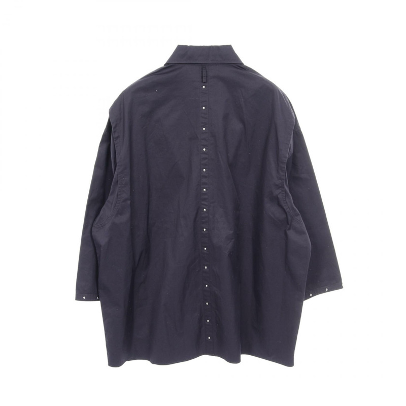 愛馬仕襯衫上衣 長袖 棉質 黑色 二手 女款 34 碼-1