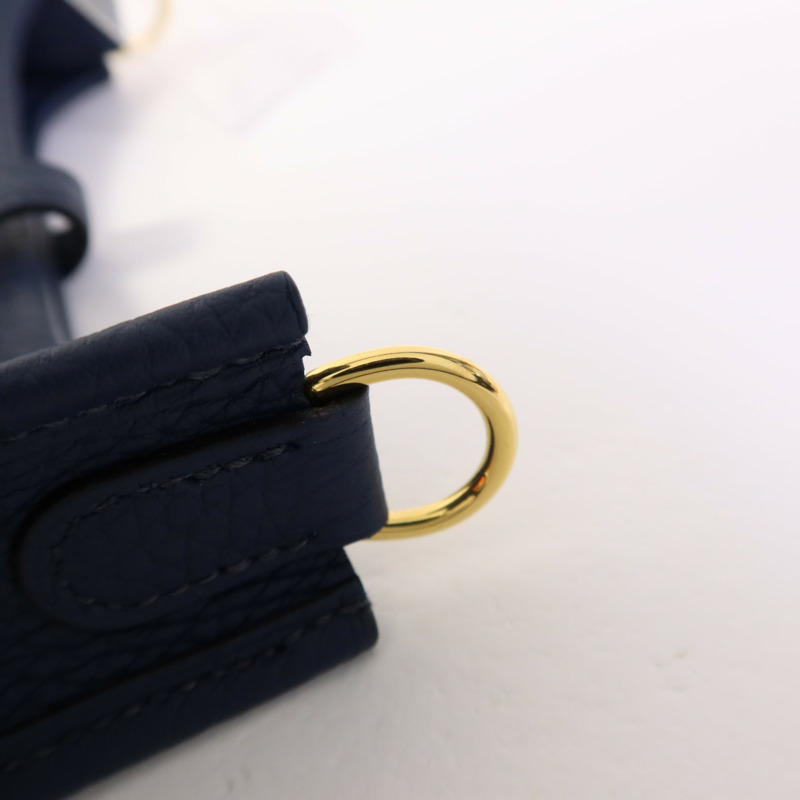 HERMES Clemence皮革Evelyne TPM金扣肩背袋Bleu de Prusse-8
