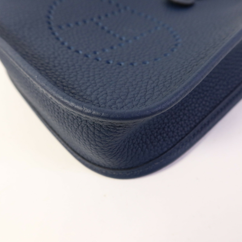 HERMES Clemence皮革Evelyne TPM金扣肩背袋Bleu de Prusse-12