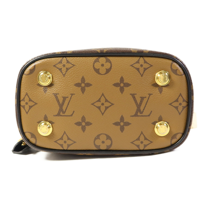 LOUIS VUITTON Monogram Reverse Vanity PM金扣手挽肩背兩用袋棕色-3