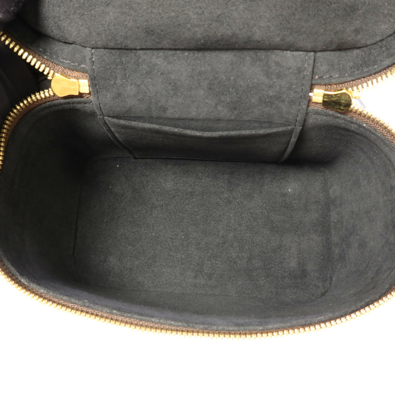 LOUIS VUITTON Monogram Reverse Vanity PM金扣手挽肩背兩用袋棕色-5